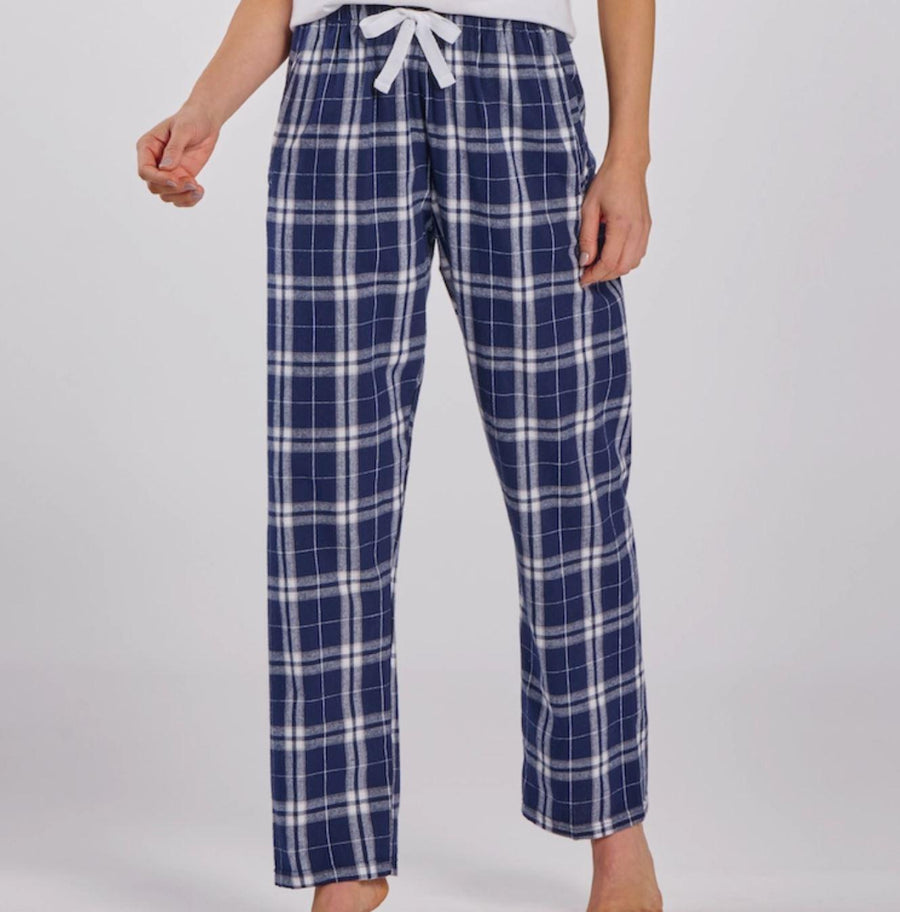 Boxercraft Haley Ladies Flannel Pant | Navy Silver Plaid