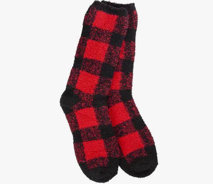 World's Softest Socks | Holiday Cozy Crew Cloud Socks Buffalo Plaid