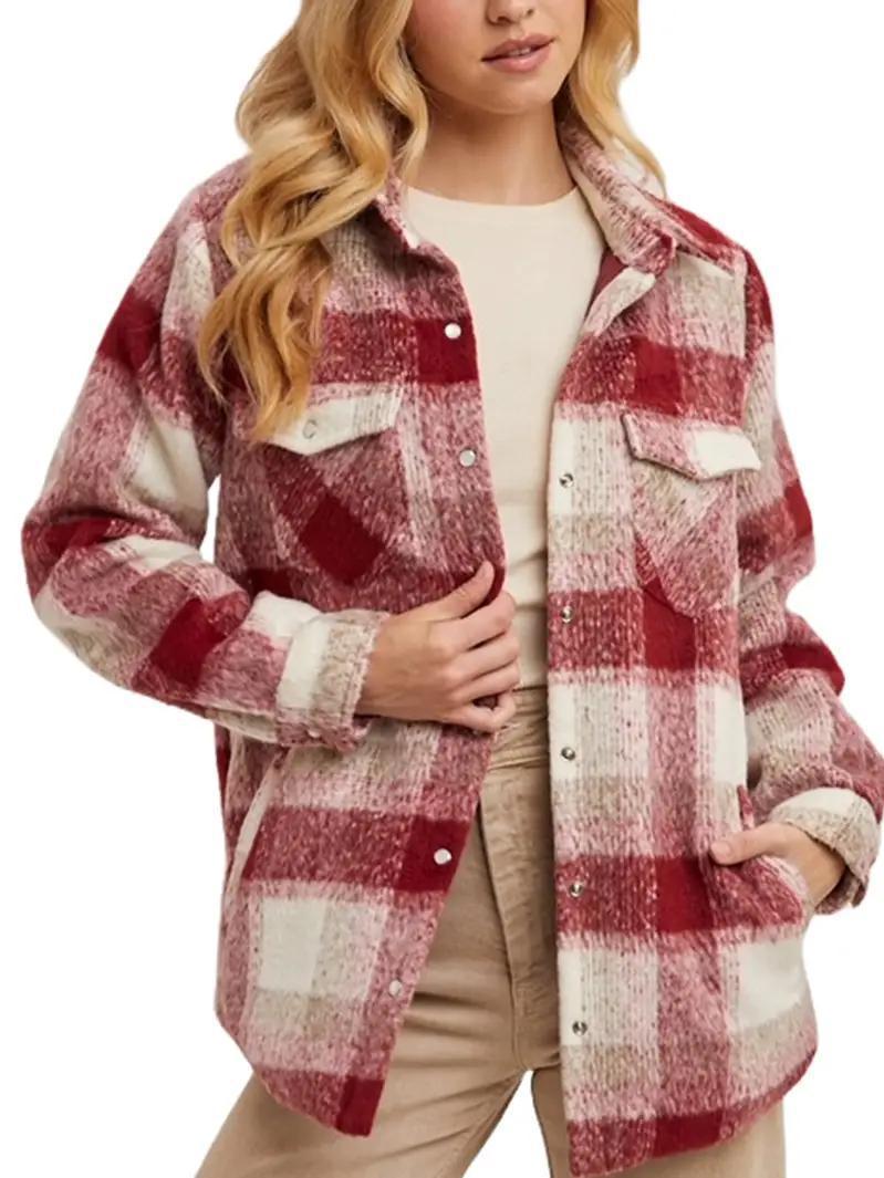 Button Down Plaid Shacket