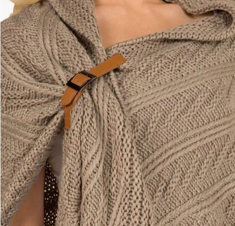 Cable Knit Triangle Wrap