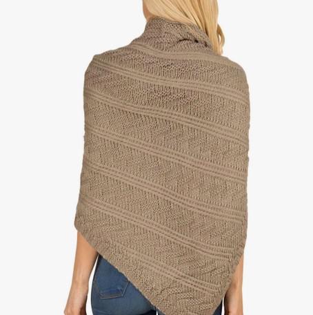 Cable Knit Triangle Wrap