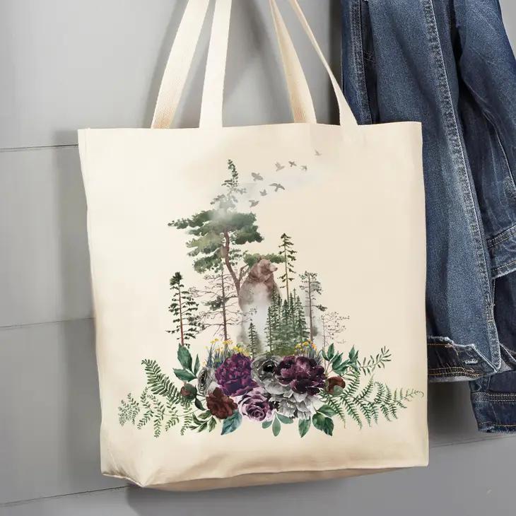 Canvas Tote Bag | Bear in Forest