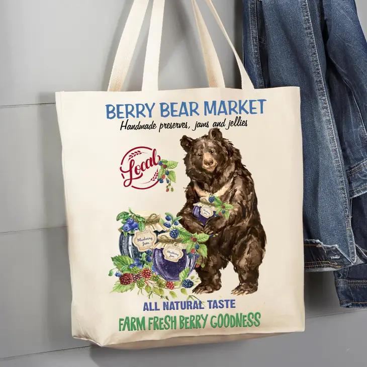Canvas Tote Bag | Berry Bear Market Jams & Jellies