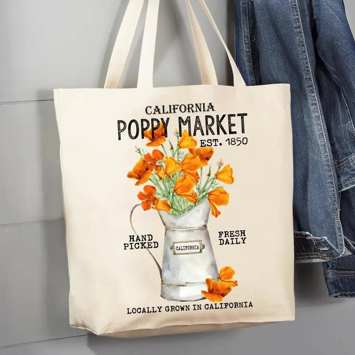 Canvas Tote Bag | California State Flower Poppy