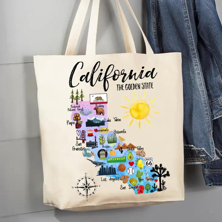 Canvas Tote Bag | California State Map