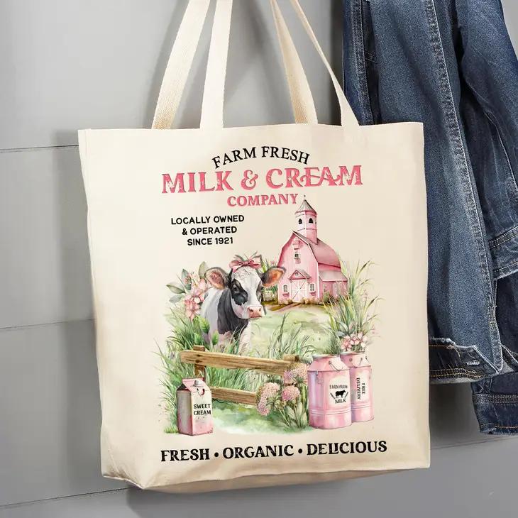 Canvas Tote Bag | Country Farm Fresh Milk & Creamery Canvas Tote Bag | Country Farm Fresh Milk & Creamery