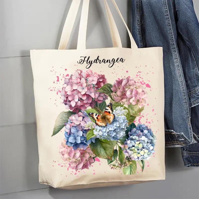 Canvas Tote Bag | Spring Garden Pink Hydrangeas Canvas Tote Bag | Spring Garden Pink Hydrangeas