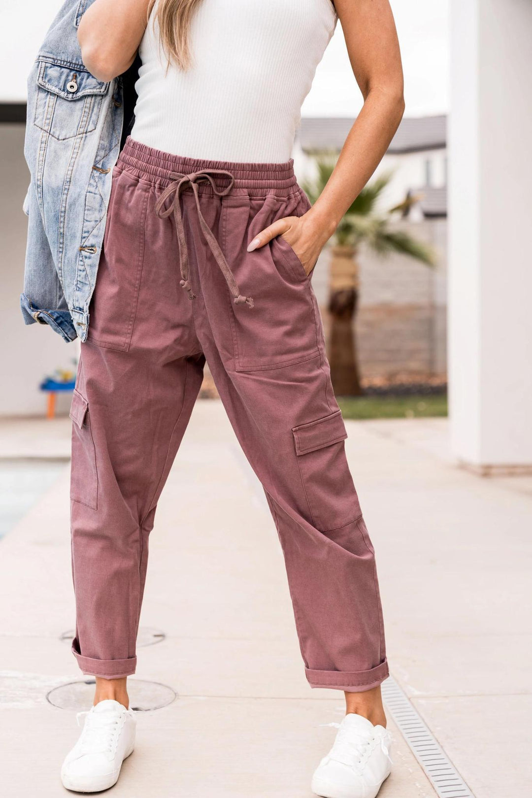 Cargo Crop Pant - Mauve