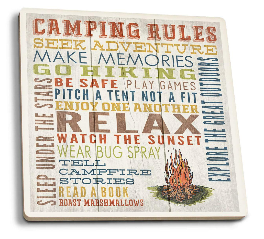 Ceramic Coaster | Camping Rules Ceramic Coaster | Camping Rules