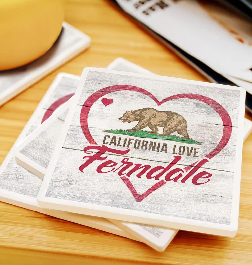 Ceramic Coaster | Ferndale California Love State Flag Ceramic Coaster | Ferndale California Love State Flag