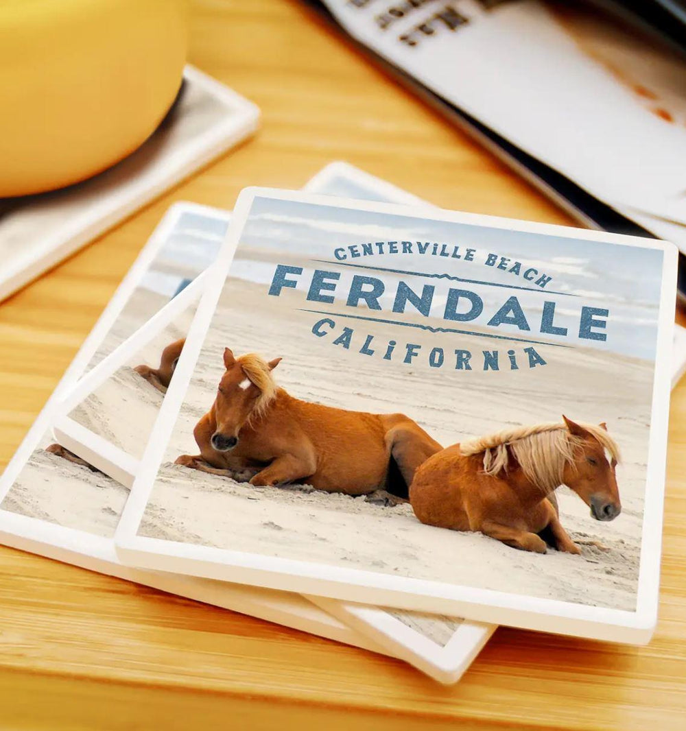Ceramic Coaster | Horse on Centerville Beach Ceramic Coaster | Horse on Centerville Beach