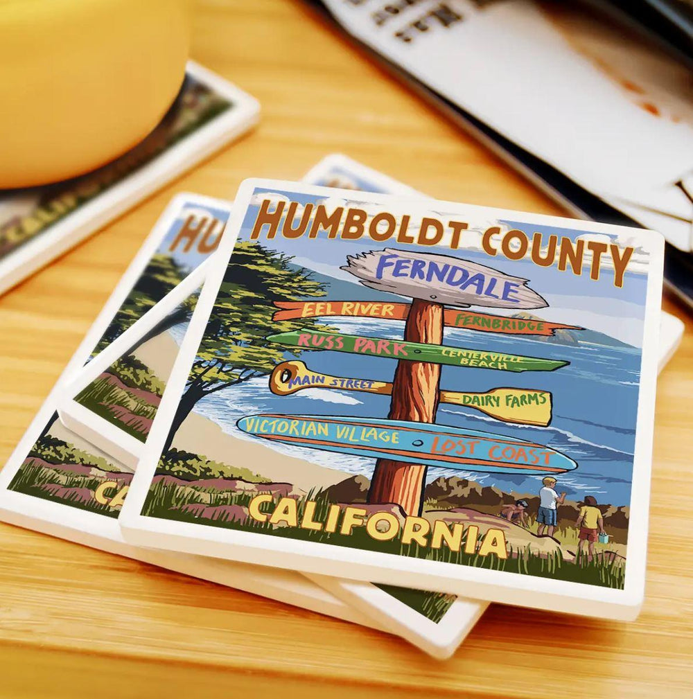 Ceramic Coaster | Humboldt Destination Signpost Ceramic Coaster | Humboldt Destination Signpost