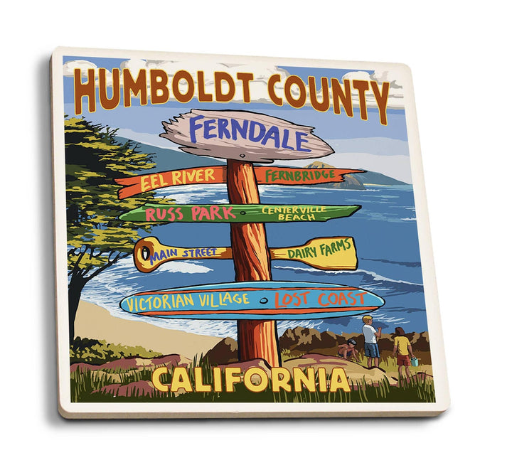 Ceramic Coaster | Humboldt Destination Signpost Ceramic Coaster | Humboldt Destination Signpost