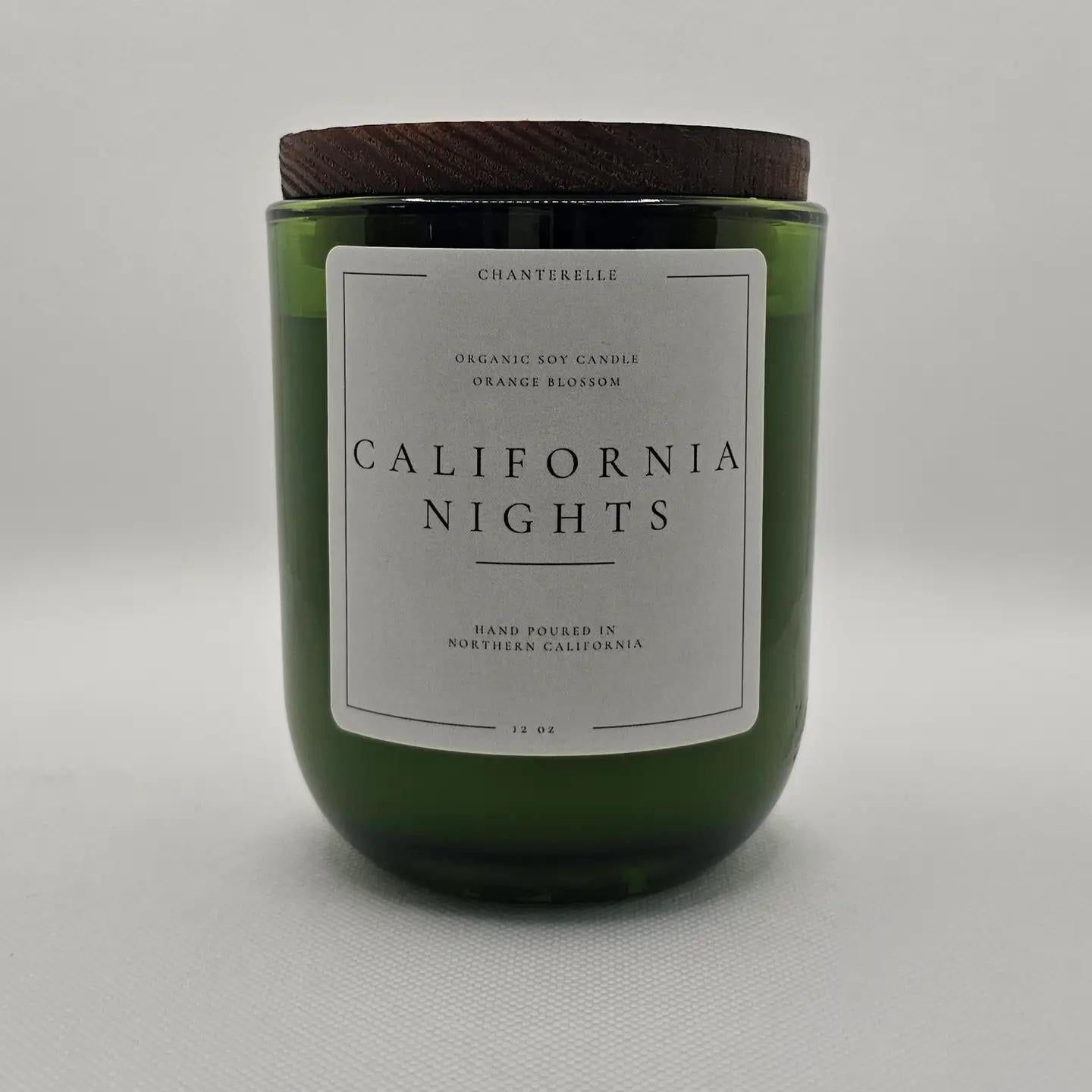 Chanterelle Candle Organic Soy Candle 12 oz "California Nights" Orange