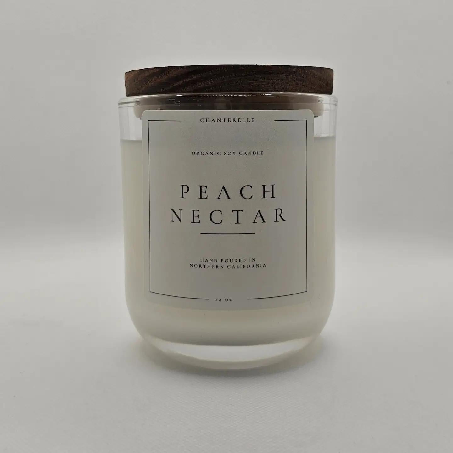 Chanterelle Candle Organic Soy Candle 12 oz "Peach Nectar”