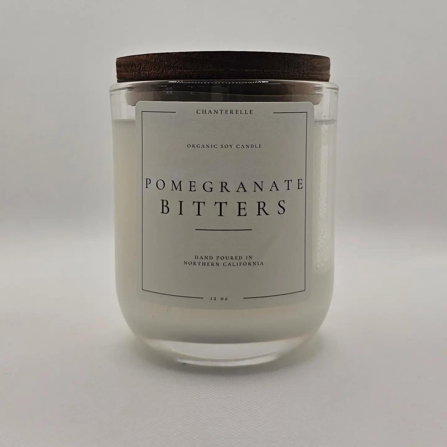 Chanterelle Candle Organic Soy Candle 12 oz "Pomegranate Bitters"