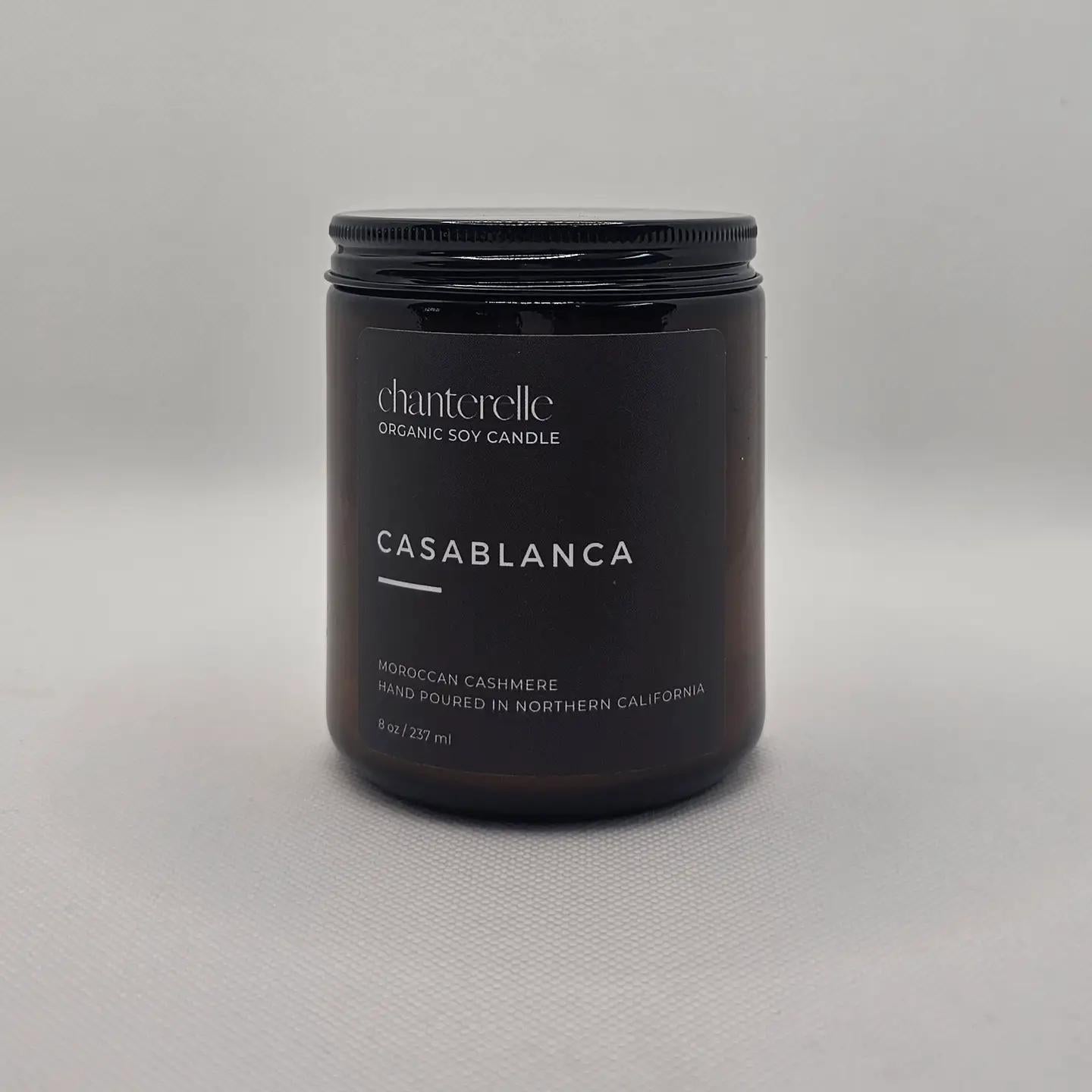 Chanterelle Candle Organic Soy Candle 8 oz | "Casablanca" Moroccan Cashmere