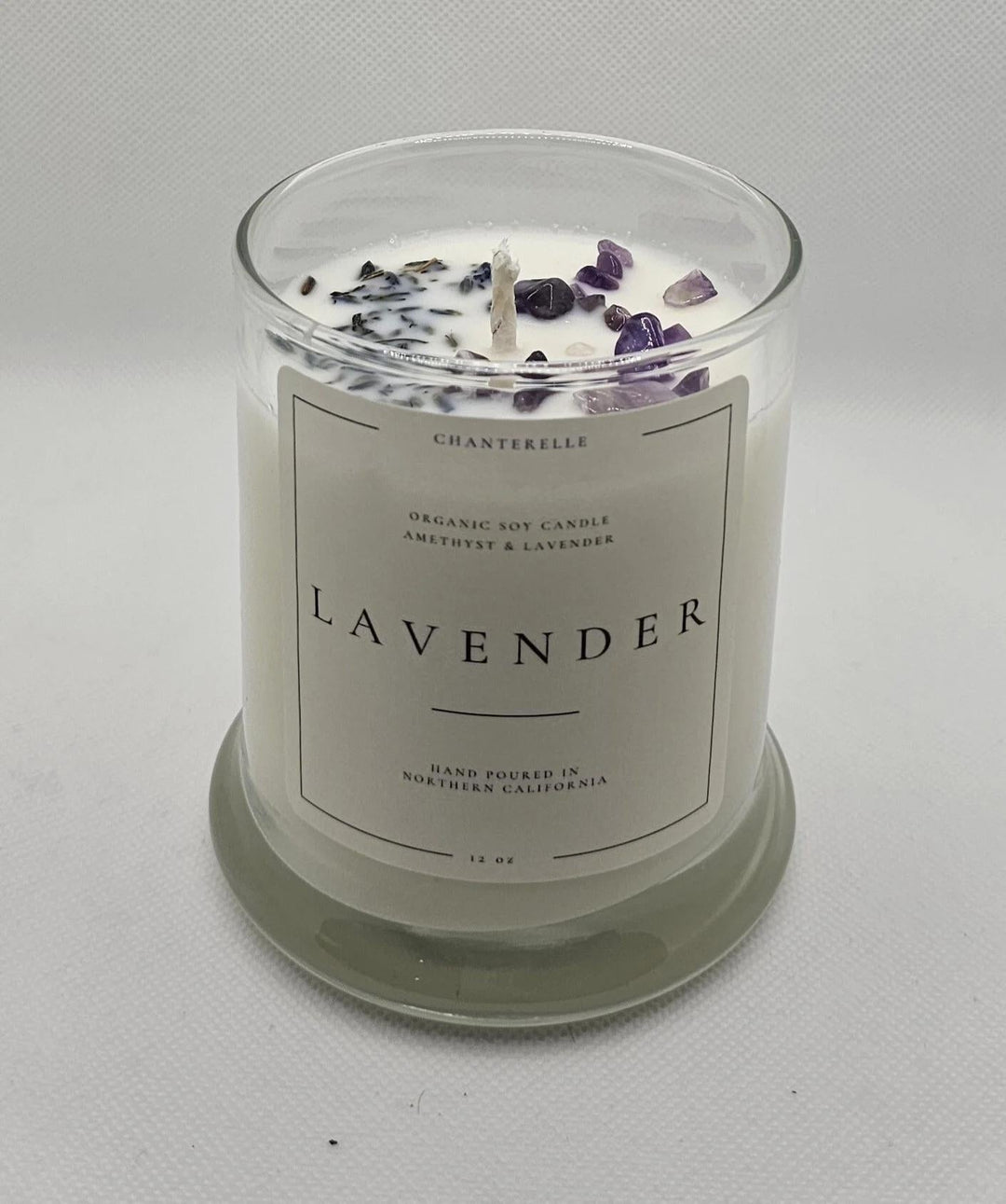 Chanterelle Gemstone Candle 12 oz Status Jar, Lavender