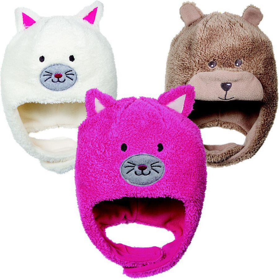 Children's Fleece Peruvian Animal Cap Charcoal Children's Fleece Peruvian Animal Cap