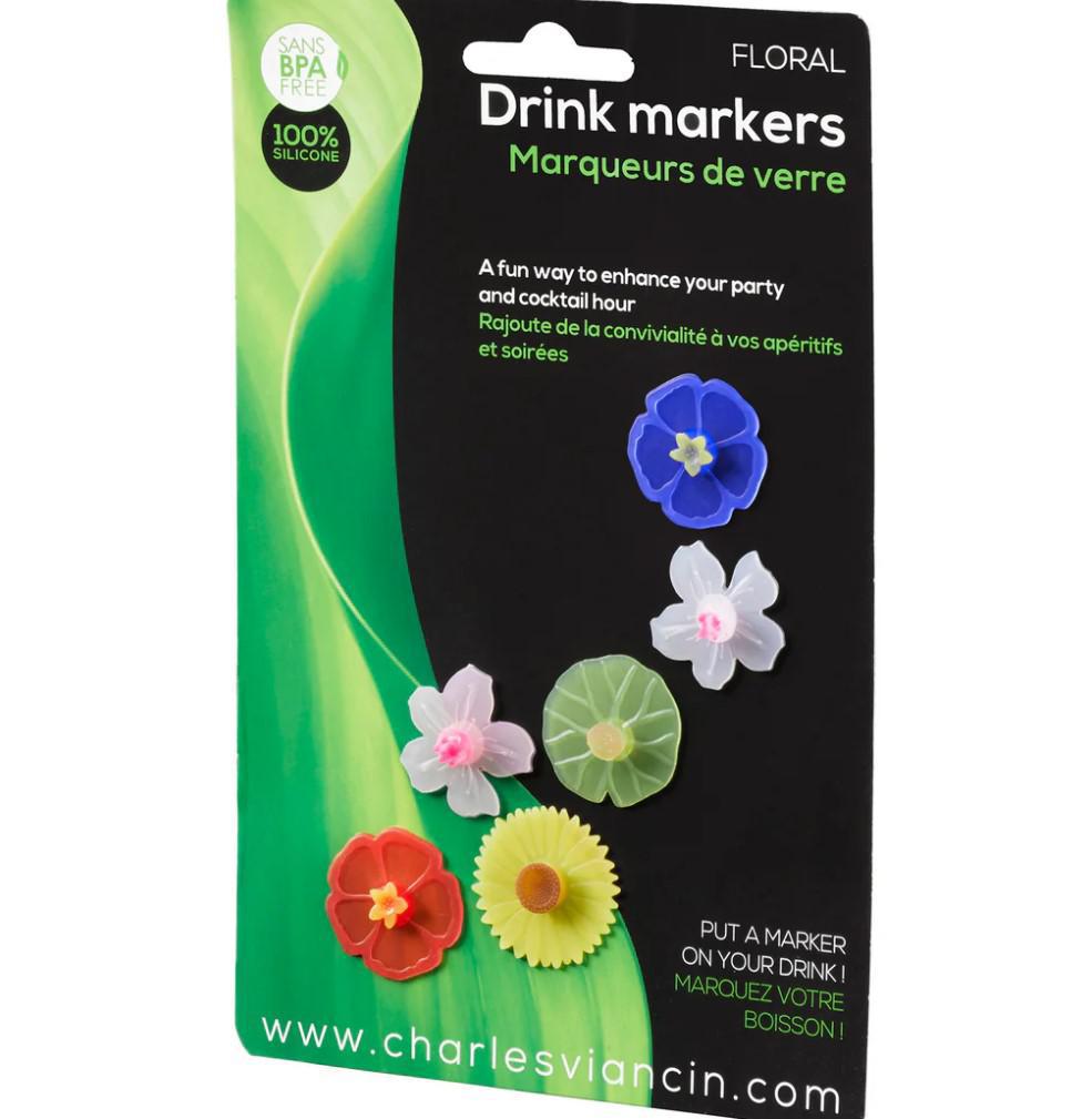 Charles Viancin Floral Drink Markers