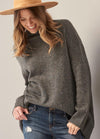Charlie Paige Boho Mock Nep Yarn Relaxed Sweater Cotton