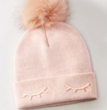 Charlie Paige Children's Embroidered Cozy Beanie | Pink