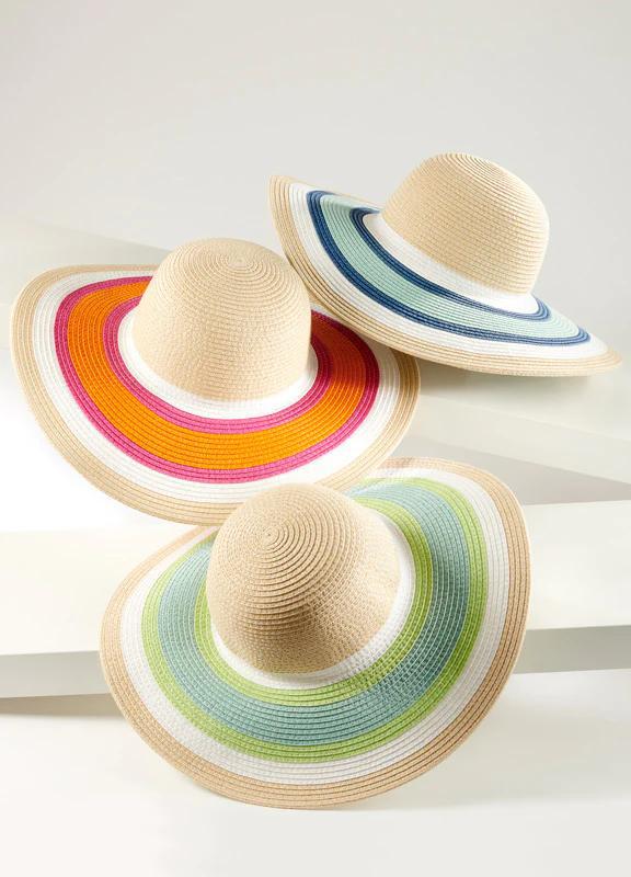 Charlie Paige Contrast Striped Sun Hat