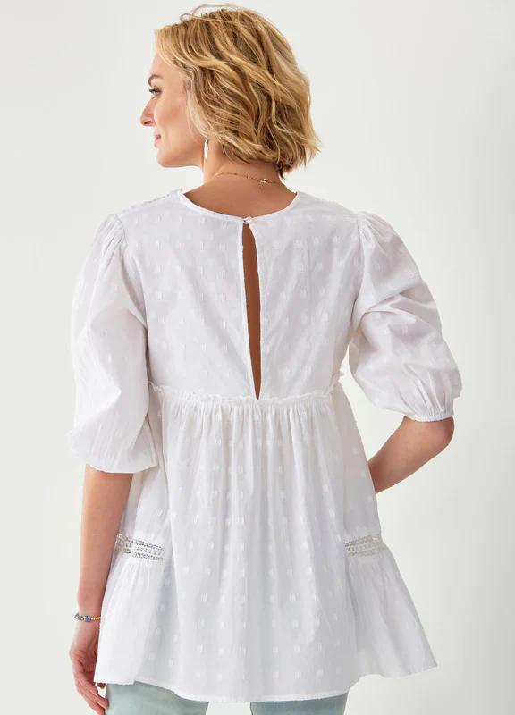 Charlie Paige Ellie Cotton Lace Baby Doll Tunic