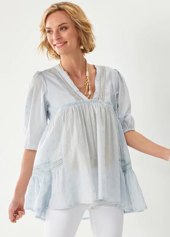 Charlie Paige Ellie Cotton Lace Baby Doll Tunic