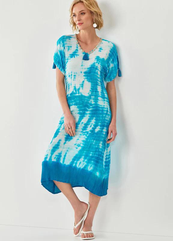 Charlie Paige Wrap Tie Dye Midi Dress