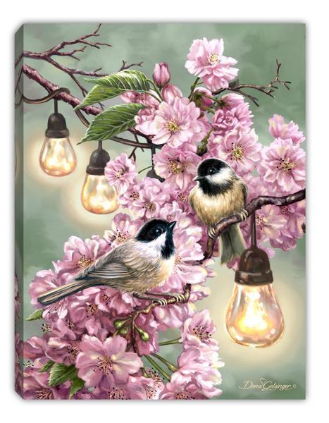 Cherry Blossom Birds - Lighted Tabletop Canvas Cherry Blossom Birds - Lighted Tabletop Canvas