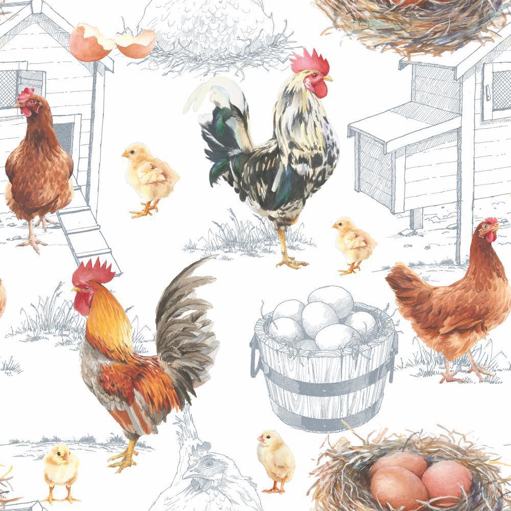 Lunch Napkin 6.5" x 6.5" CHICKEN FARM Lunch Napkin 6.5" x 6.5"