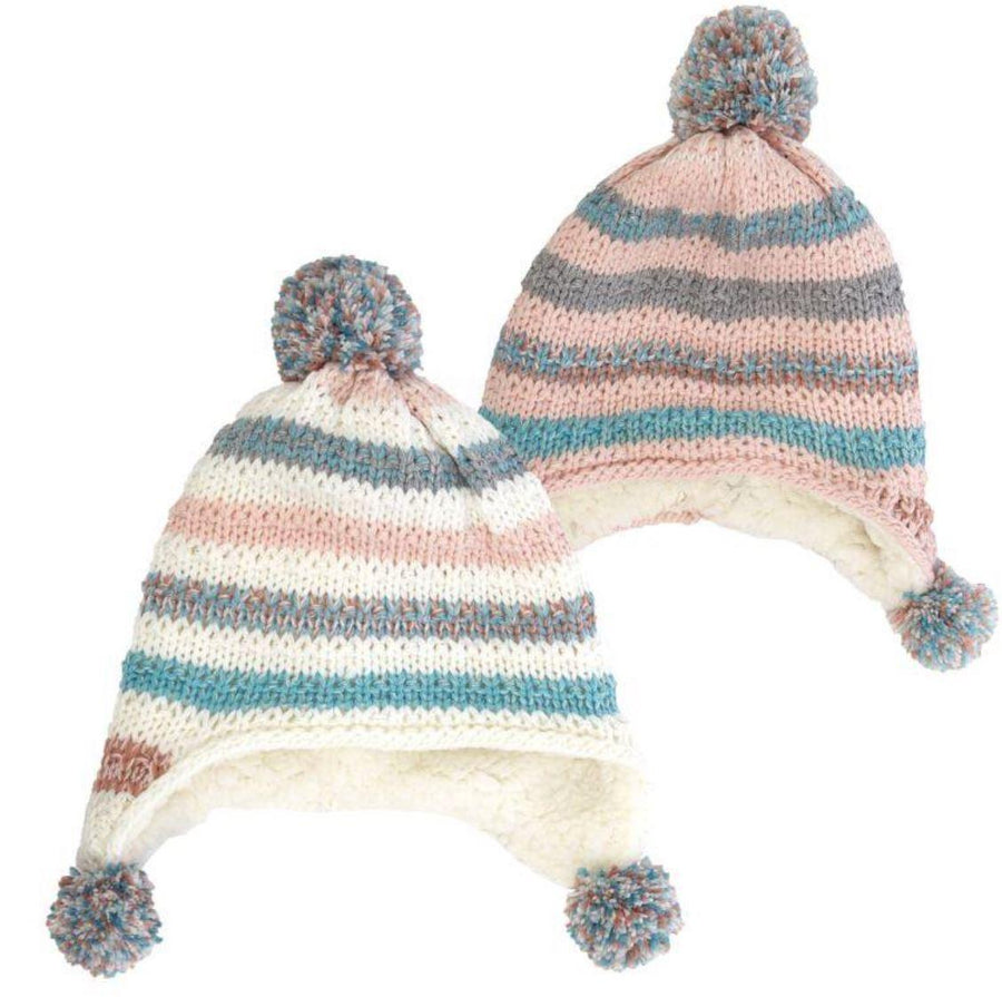 Children's Knit Hat with Pom Poms