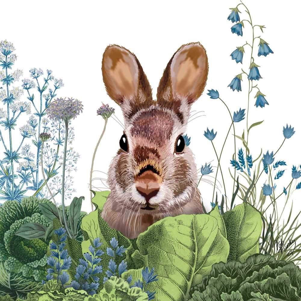 Beverage Napkin 5" x 5" CHOU CHOU BUNNY Beverage Napkin 5" x 5"