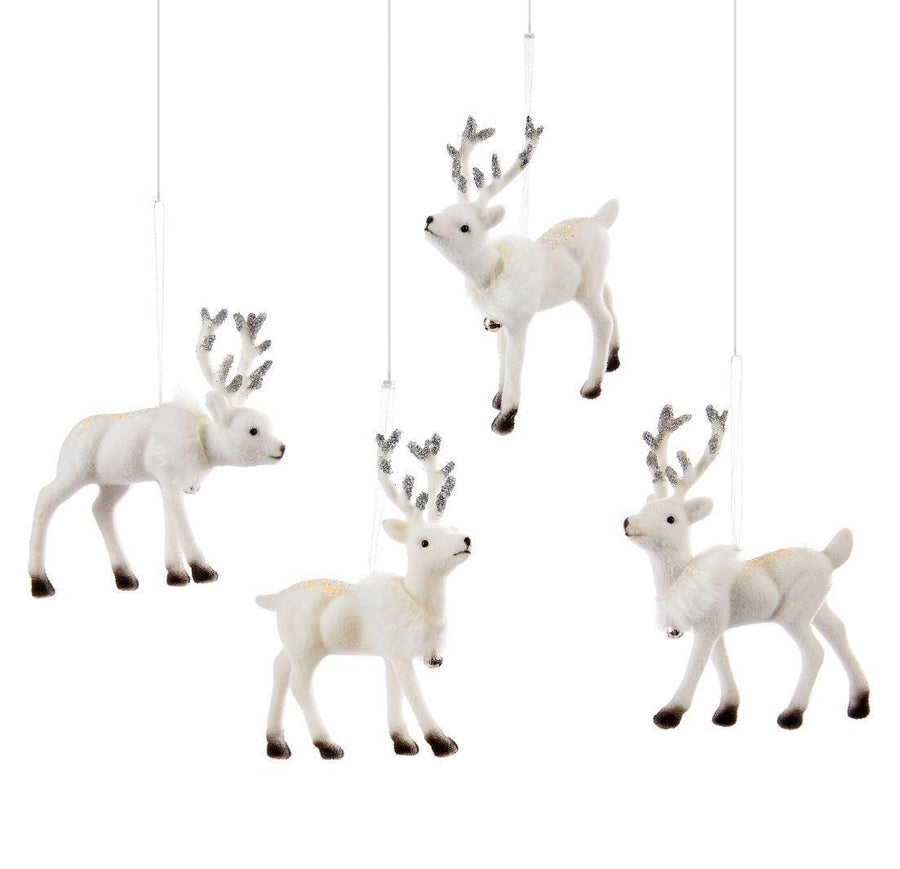 Christmas Flocked Reindeer Ornament