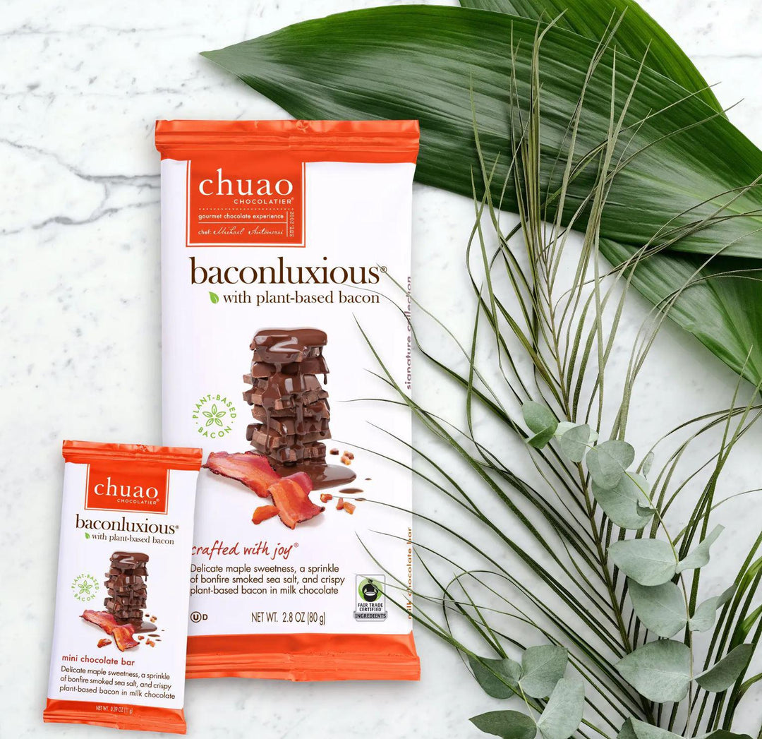 Chuao Chocolatier | Baconluxious with Plant-Based Bacon Chocolate Bar Chuao Chocolatier | Baconluxious with Plant-Based Bacon Chocolate Bar