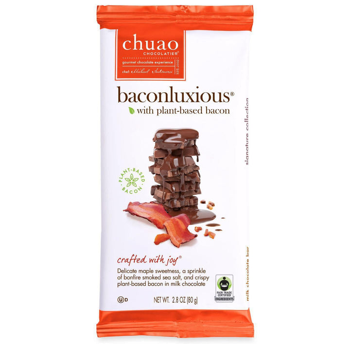 Chuao Chocolatier | Baconluxious with Plant-Based Bacon Chocolate Bar Chuao Chocolatier | Baconluxious with Plant-Based Bacon Chocolate Bar