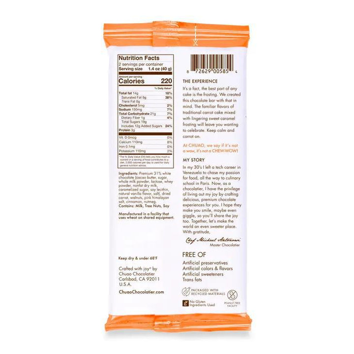 Chuao Chocolatier Chocolate Bar | Carrot Cake Chuao Chocolatier Chocolate Bar | Carrot Cake