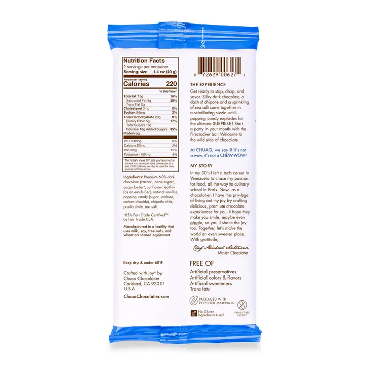 Chuao Chocolatier Chocolate Bar | Firecracker Chuao Chocolatier Chocolate Bar | Firecracker