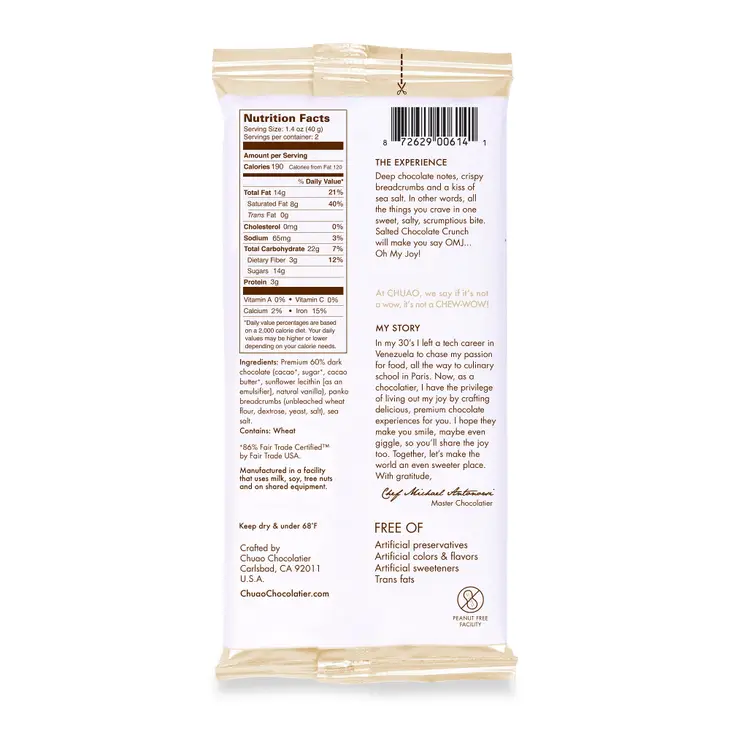Chuao Chocolatier Chocolate Bar | Salted Chocolate Crunch Chuao Chocolatier Chocolate Bar | Salted Chocolate Crunch