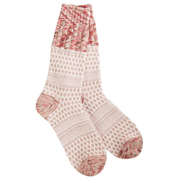 World's Softest Socks | Holiday Gallery Textured Crew Cocoa Multi