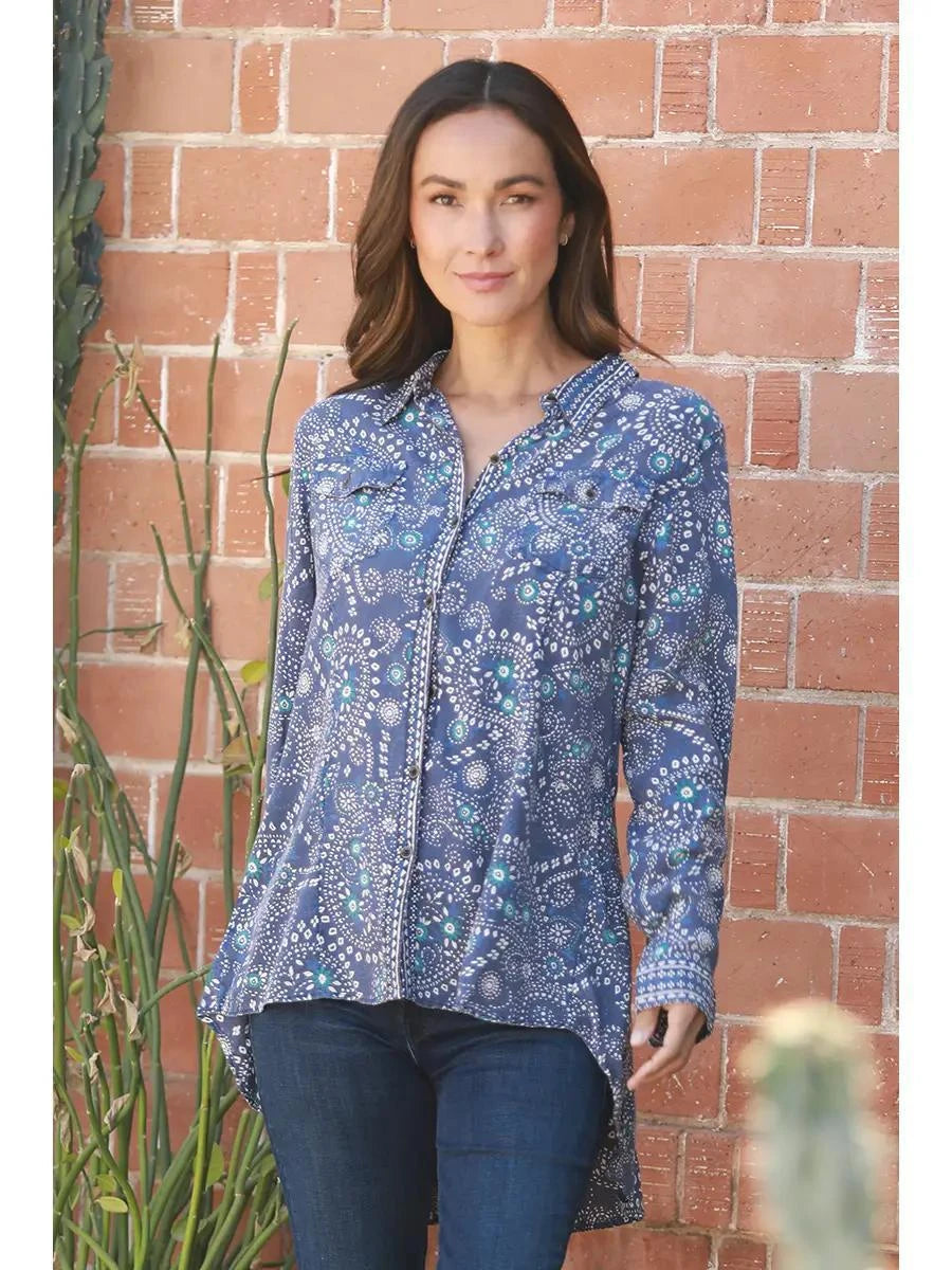 Collared Button Up with Back Tie Up Collared Button Up with Back Tie Up
