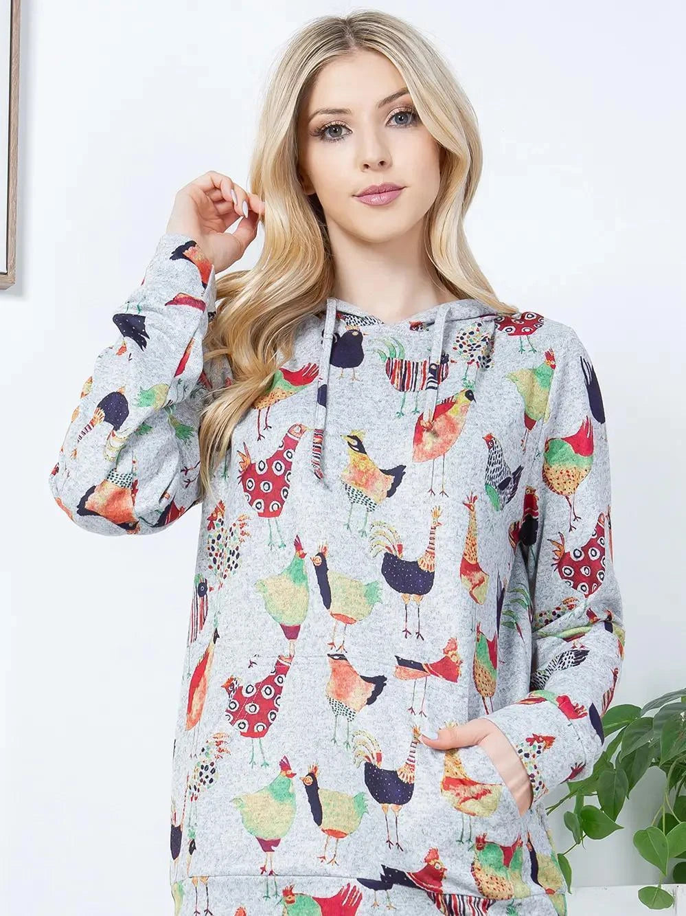 Colorful Wild Chicken Pullover Hoodie Colorful Wild Chicken Pullover Hoodie