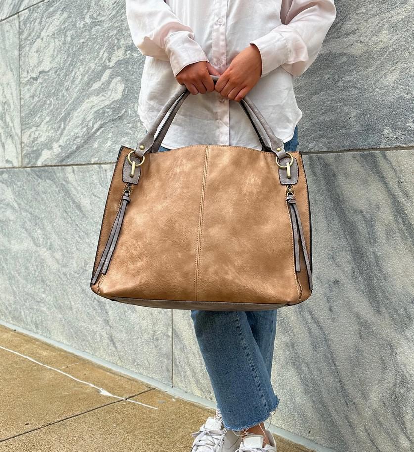 Connar Distressed Side Pocket Tote