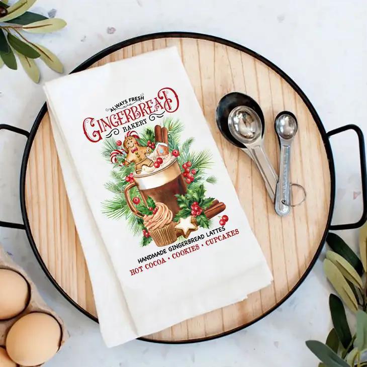 Cotton Tea Towel | Christmas Gingerbread Latte