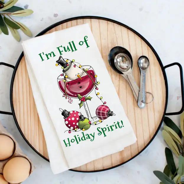 Cotton Tea Towel | Full of Holiday Spirit