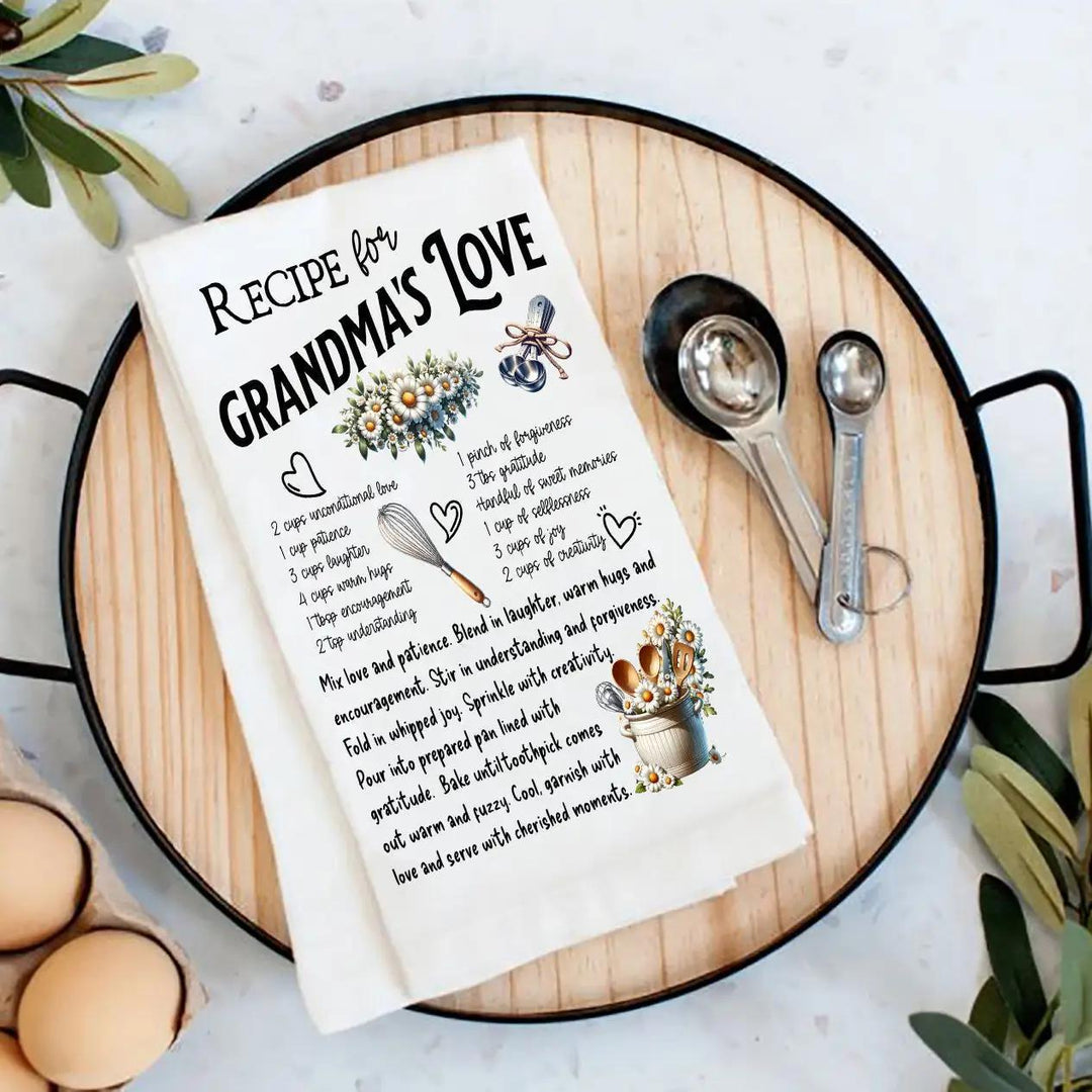 Cotton Tea Towel | Grandma's Love Recipe Cotton Tea Towel | Grandma's Love Recipe