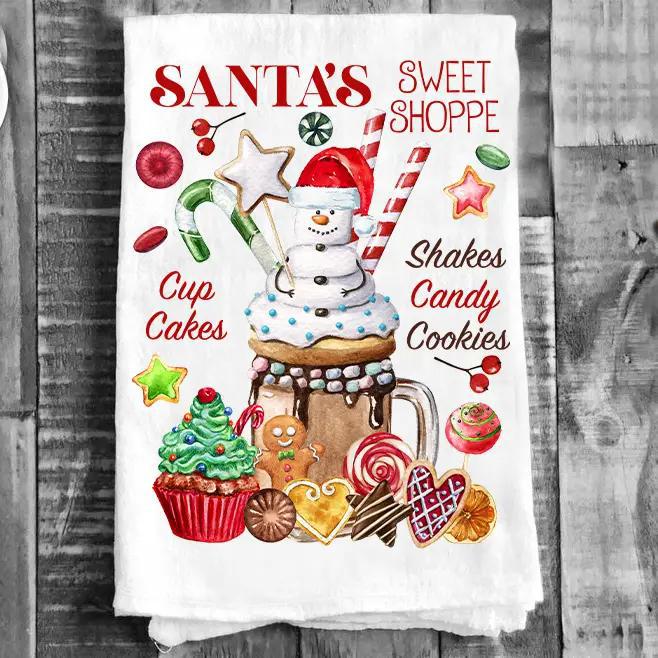 Cotton Tea Towel | Santa's Sweet Shoppe