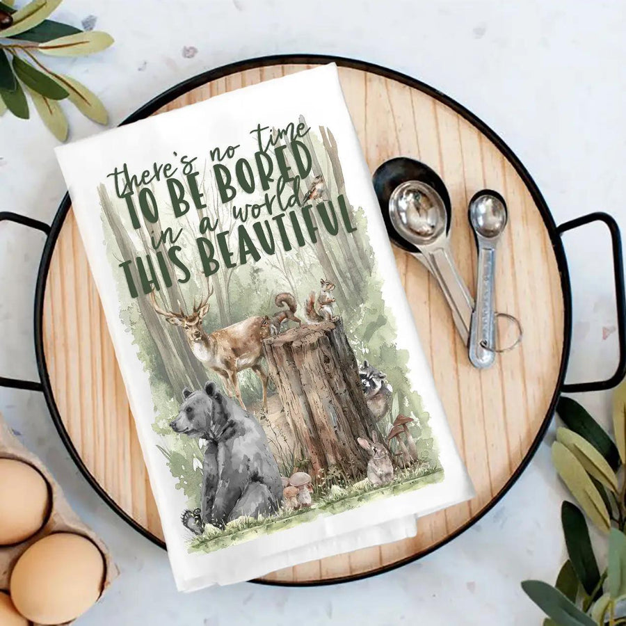Cotton Tea Towel | Woodland Animals A World of Beauty Cotton Tea Towel | Woodland Animals A World of Beauty