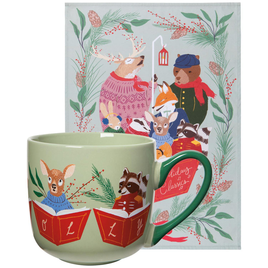 Cozy Cups Christmas Mug and Dishtowel Set Cozy Cups Christmas Mug and Dishtowel Set